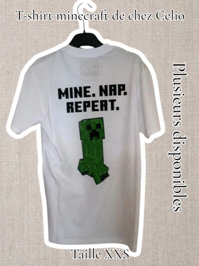 T-shirt minecraft de chez Celio - Mixte - Taille XXS - Neuf sous blister - photo numéro 2