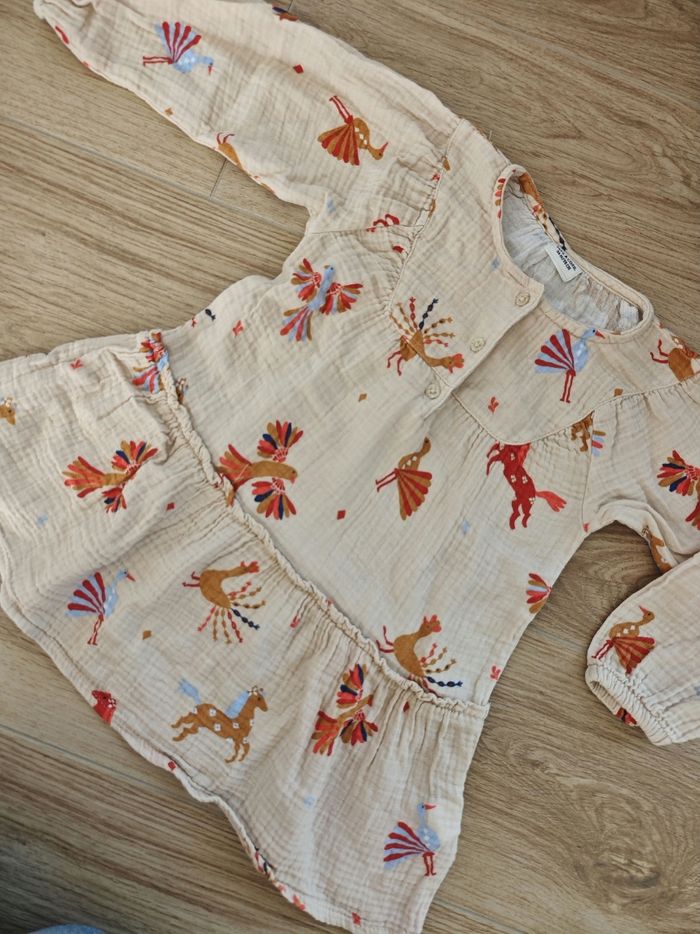 Robe beige imprimée animaux Tape à l'oeil 36 mois - photo numéro 1