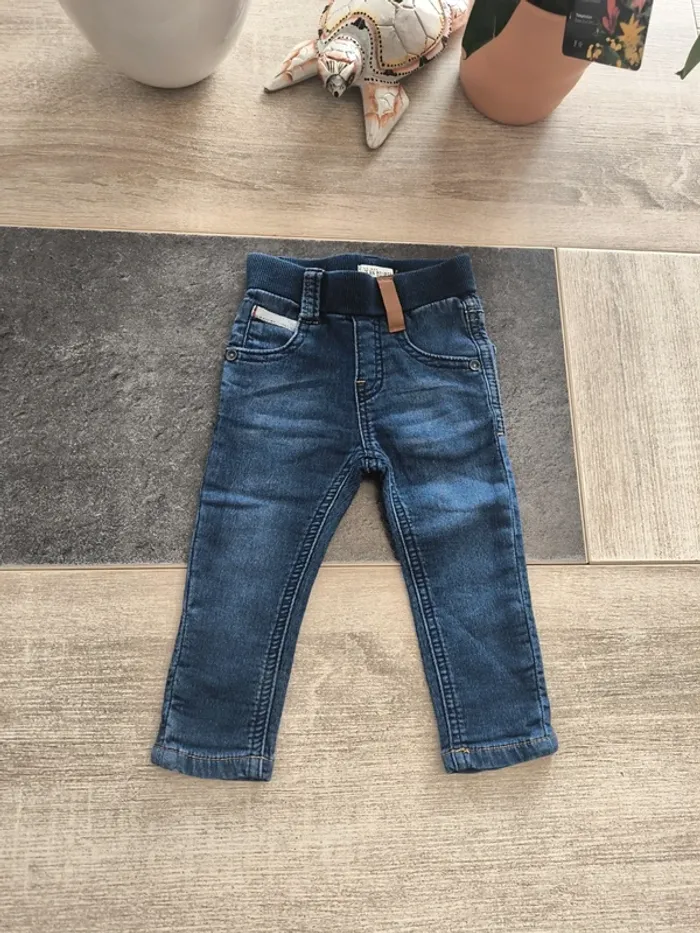 Pantalon jean doublé souple coupe slim garçon 12 mois Jean Bourget - photo numéro 2