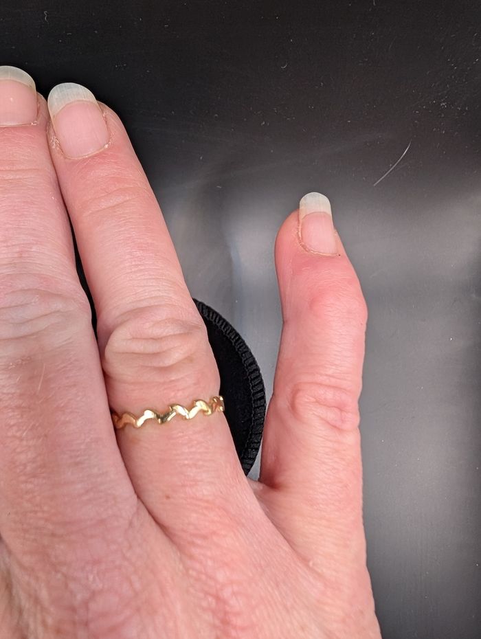 Bague Onde/Vague en Titane Doré Taille 58 neuve - photo numéro 4