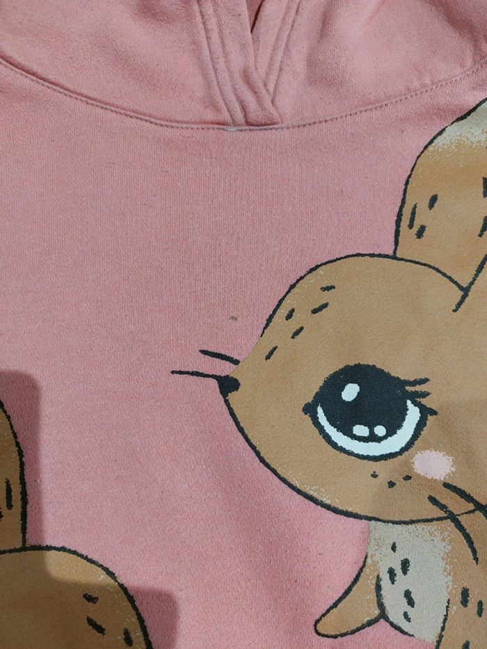 Sweat à capuche rose avec lapins - photo numéro 3