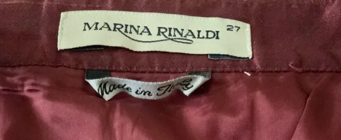 Jupe longue Marina Rinaldi Bordeaux taille 48 (27) en soie mélangée - photo numéro 4