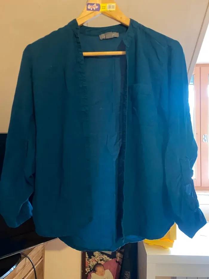 Chemise bleu petrole