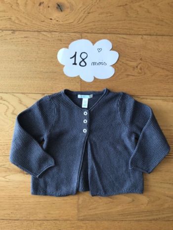Gilet gris foncé pailleté okaidi 18 mois