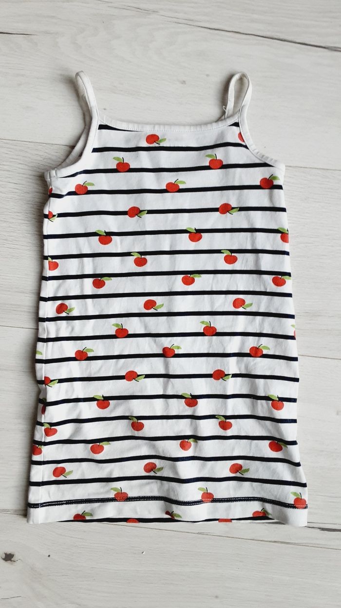 Vêtement fille pyjama chemise de nuit pomme rayée Orchestra 3 ans - photo numéro 3