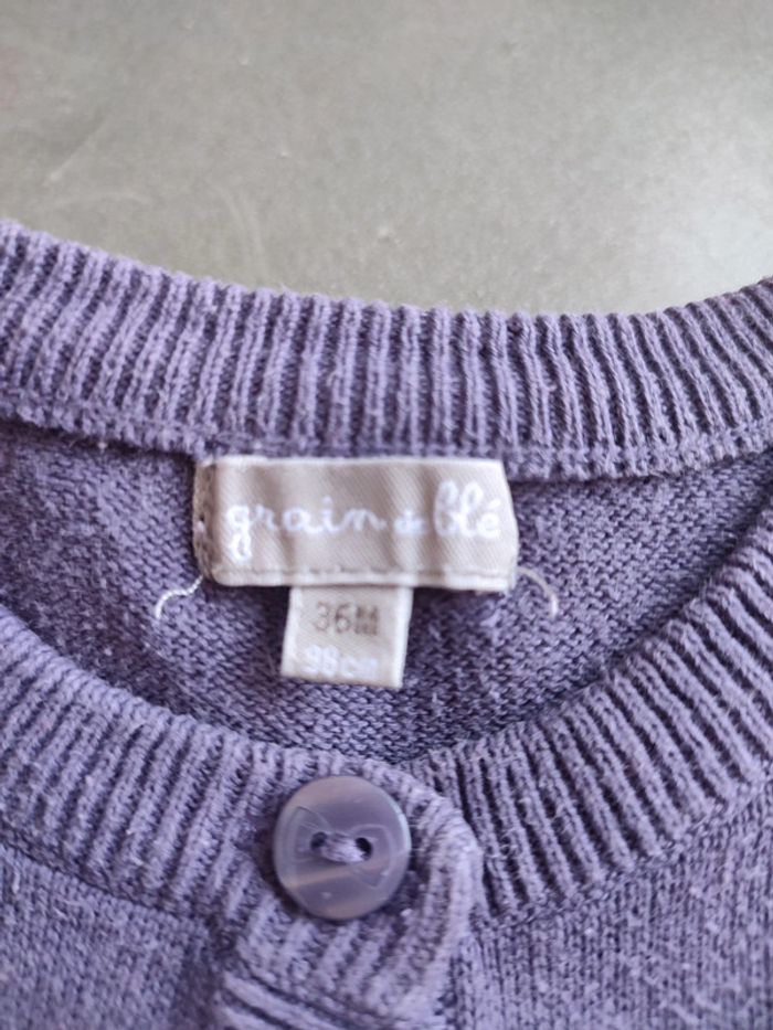 Gilet fille violet 36 mois 3 ans - photo numéro 4