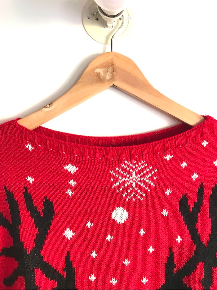 Pull de Noël avec un renne et flocons de neige taille unique neuf jamais porté - photo numéro 3