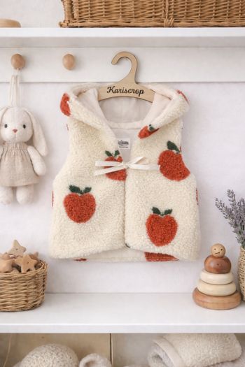 Gilet sans manche avec capuche pomme 
