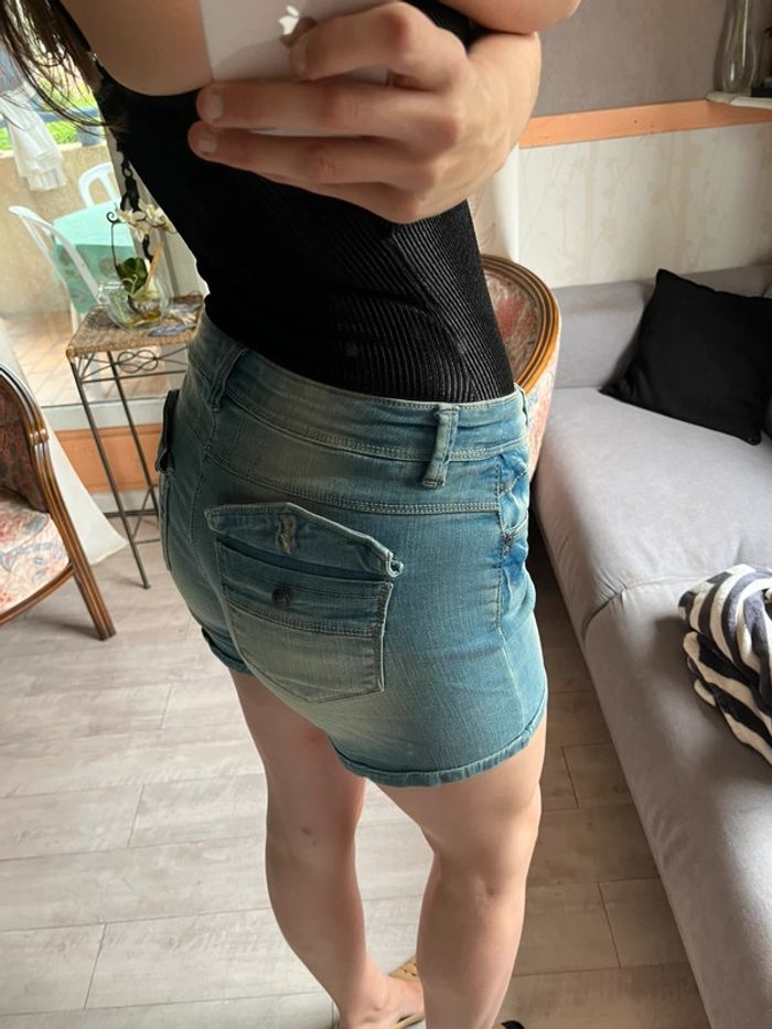Short jean denim taille basse y2k 2000yer - photo numéro 3
