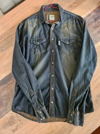 Chemise à manches longues effet jean