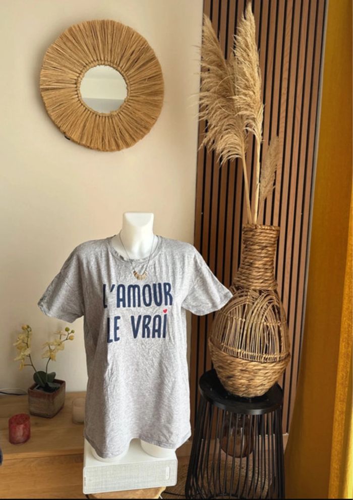 T-shirt gris imprimé - photo numéro 2