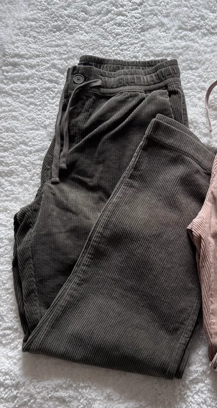 Pantalons cargo BZB neufs – velours côtelé imitation – kaki – taille XL - photo numéro 3