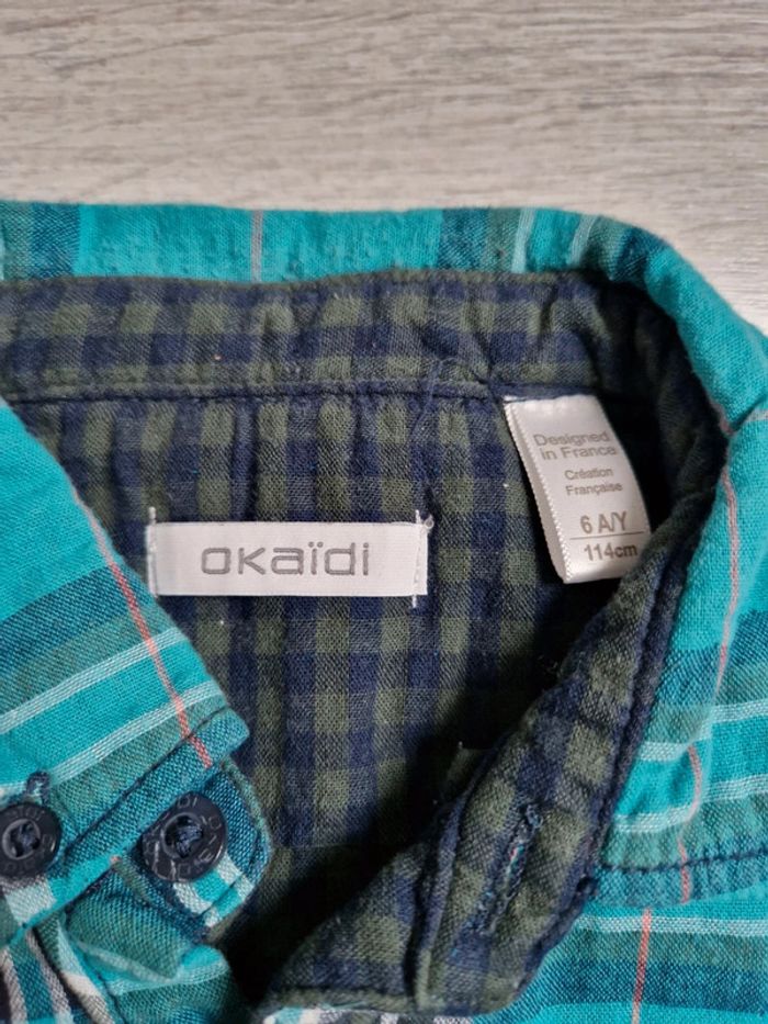 Chemise à carreaux manches longues Okaïdi 6 ans - photo numéro 3