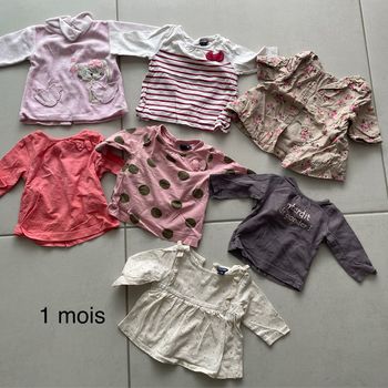 Tee shirt manches longues taille 1 mois