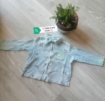 🌸🌸Veste boutonnée bleu à motifs Taille 3 ans mixte  "La Compagnie des petits" 🌸