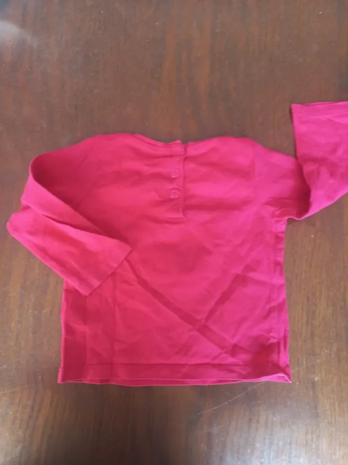 T-shirt rose "papillon" in extenso 12mois 74cm - photo numéro 2