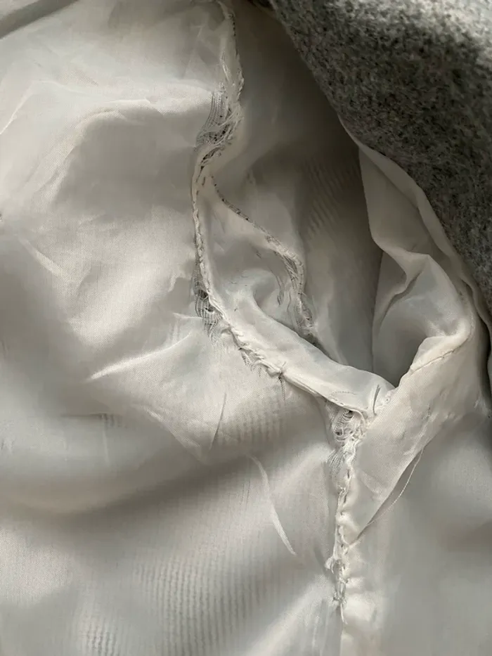 Manteau droit gris clair Made in Italy - photo numéro 6