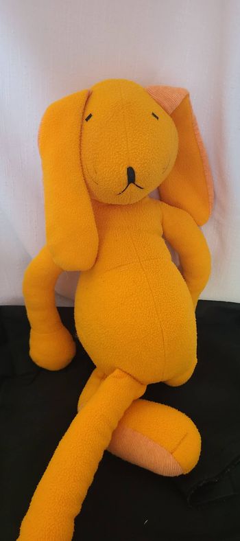 LAPIN LE PRINTEMPS DOUDOU PELUCHE EXCLUSIVE EDITION SPECIALE ORANGE 60 CMS -