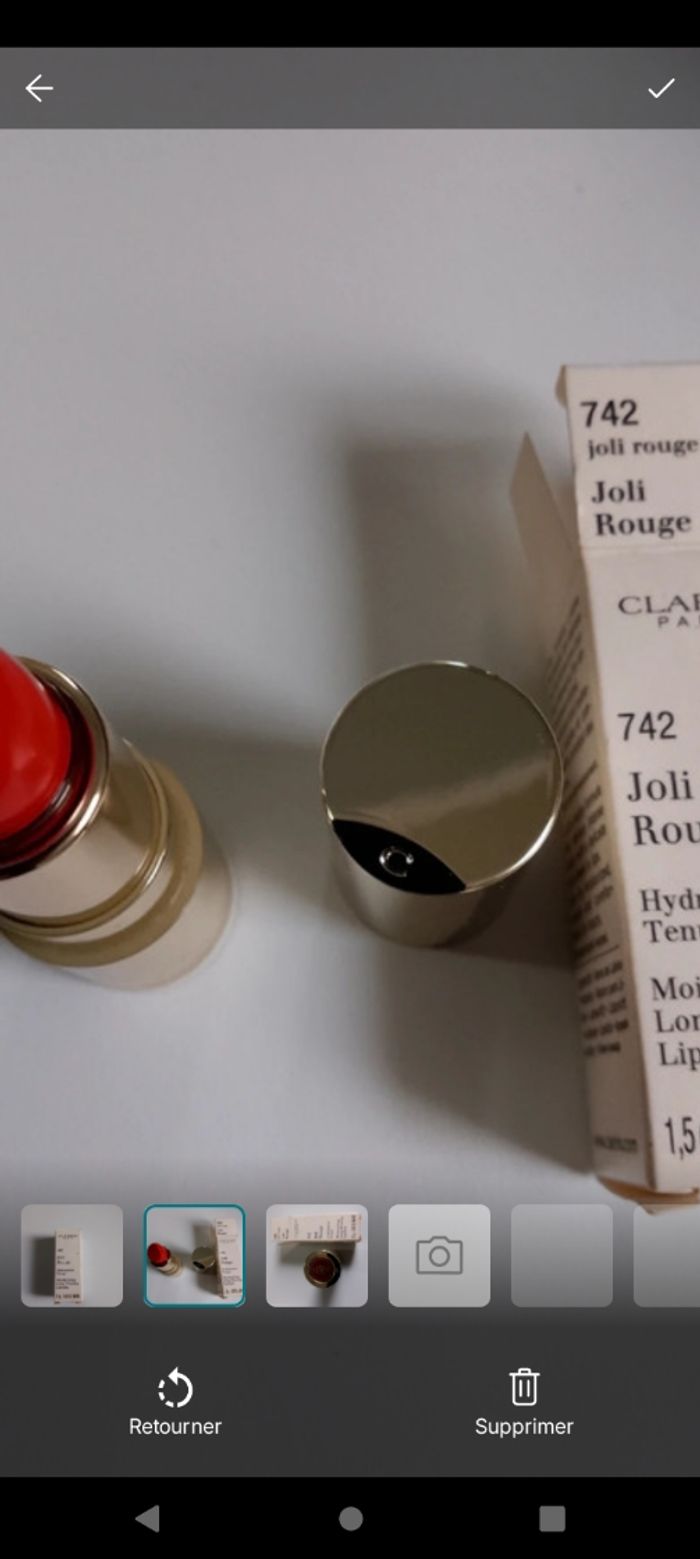 Mini rouge a lèvres joli rouge numéro 742 Clarins neuf - photo numéro 4