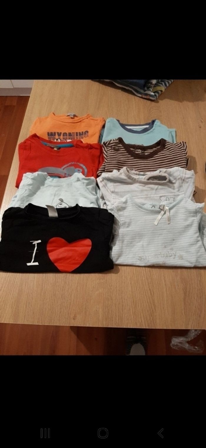 Lot de 8 t-shirt manches longues 12 mois