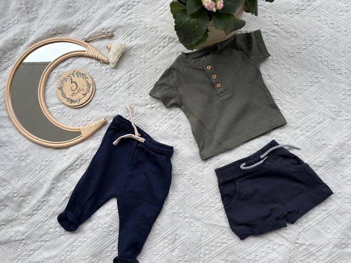 Ensemble vertbaudet (pantalon, tee shirt, short) taille 3 mois, bébé garçon . Neuf sans étiquette