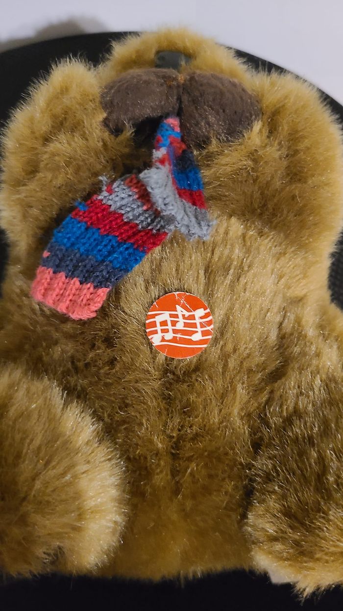 Peluche castor marmotte bonnet rose bleu RODA - photo numéro 6