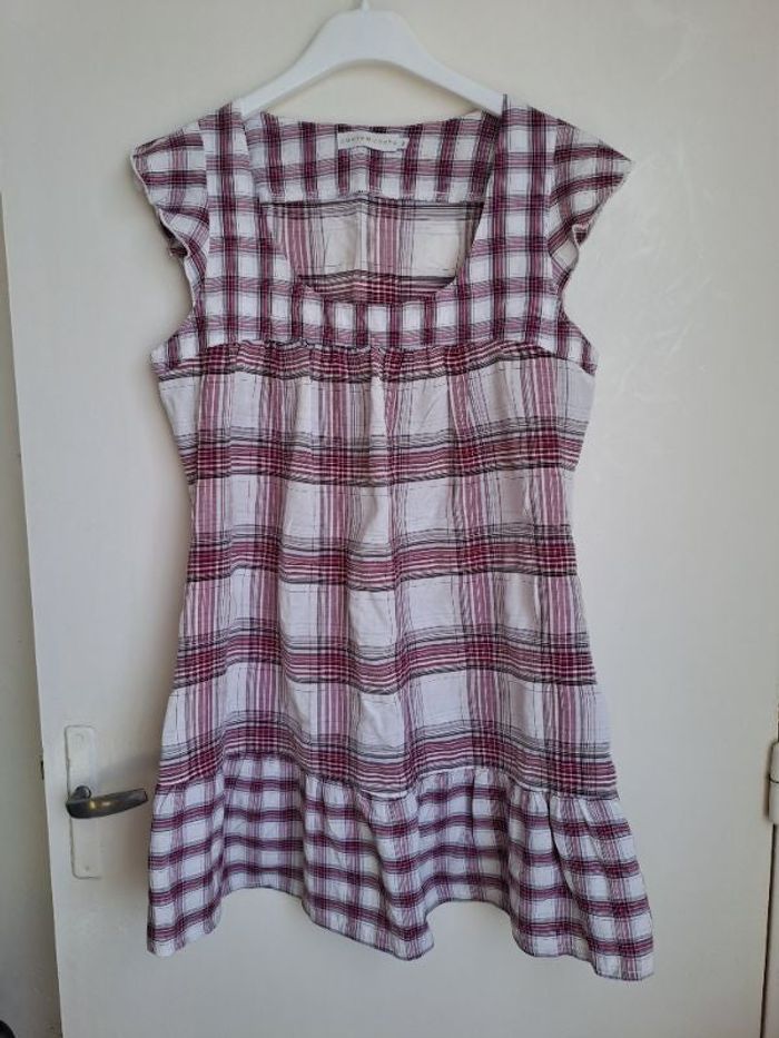 Blouse tunique à carreaux taille 3