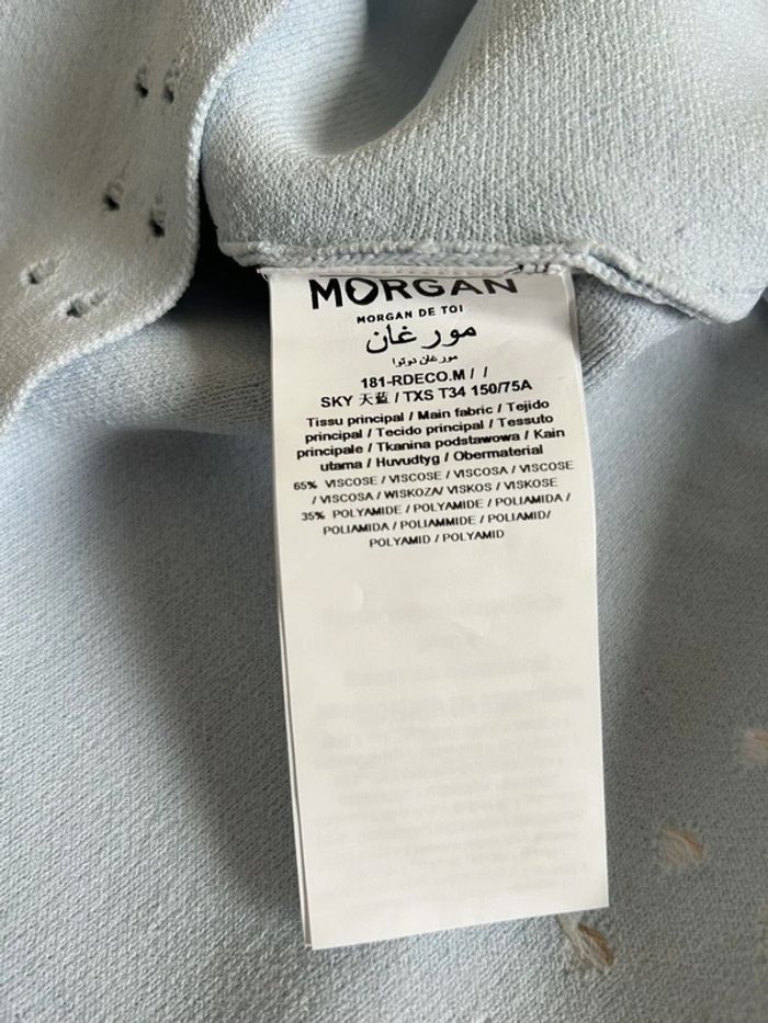 Robe bleue claire neuve à manches courtes Morgan taille XS (valeur 80€) - photo numéro 10