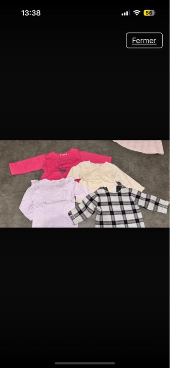 Lot t-shirts manches longues 12 mois bébé fille