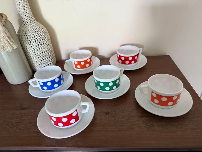 Ensemble de 6 tasses et 6 soucoupes Arcopal - photo numéro 3
