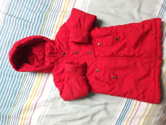 Manteau long chaud rouge 4 ans - photo numéro 5