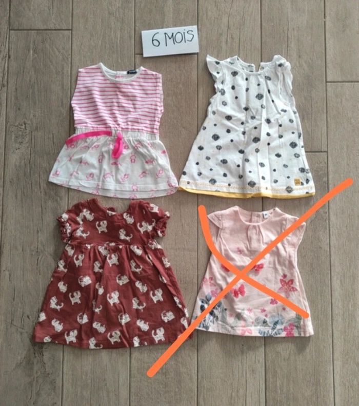 Lot de 3 robes été à motif 6 mois