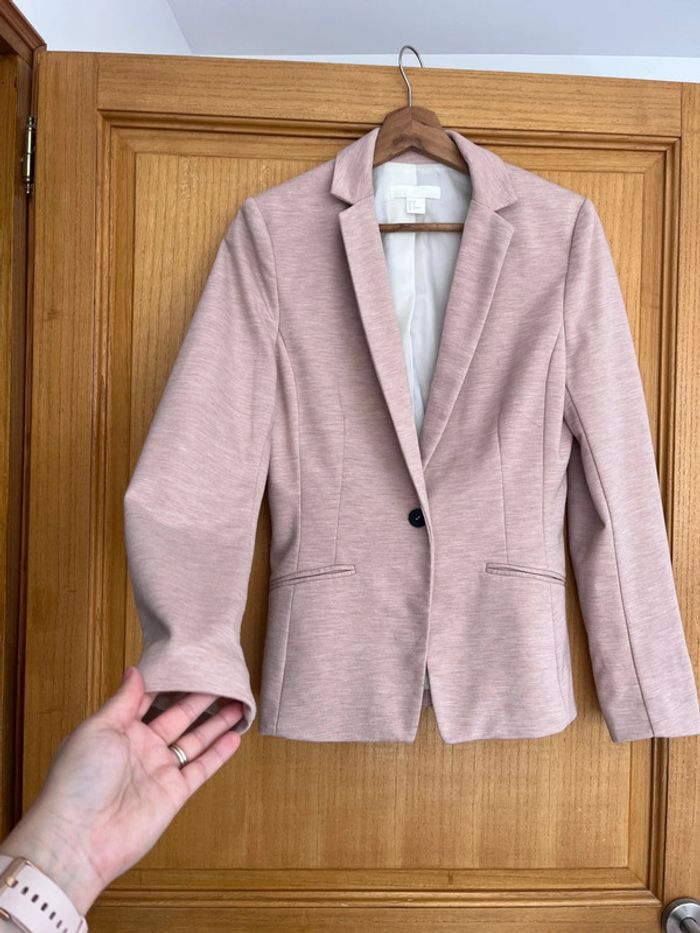 Blazer femme coton rose poudré H&M 36 - photo numéro 4