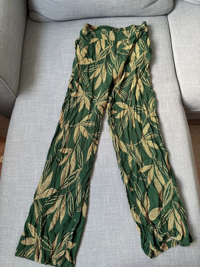 Ensemble t-shirt pantalon fluide Vert mango taille M - photo numéro 6