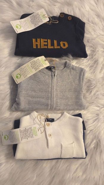 (Neufs non portés) 🏷🤩🥰💙superbe  LOT gilet et pulls 3 mois garçon 💙🥰🤩