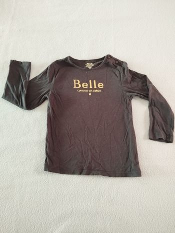 * T-shirt noir manches longues T3A Kiabi