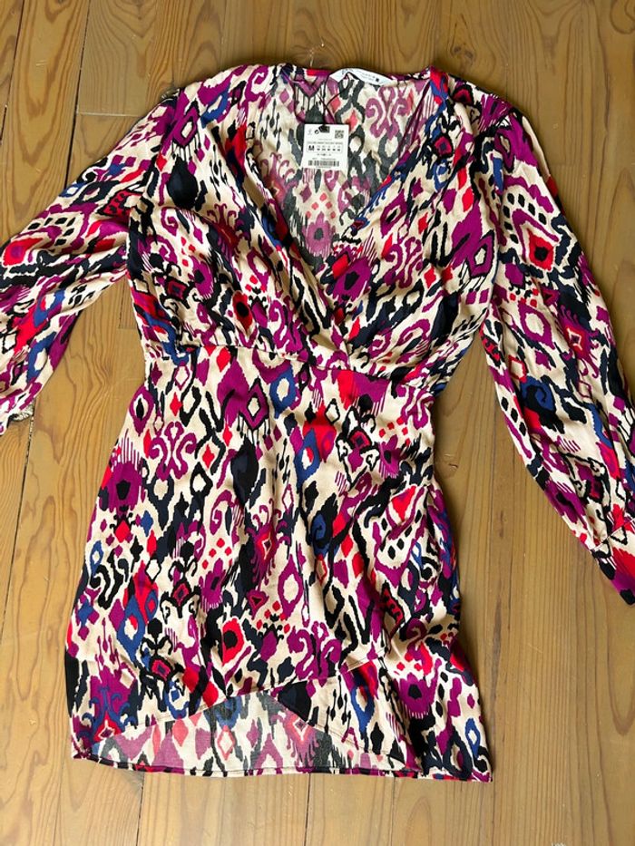 Robe Zara motifs géométriques M étiquettée - photo numéro 2
