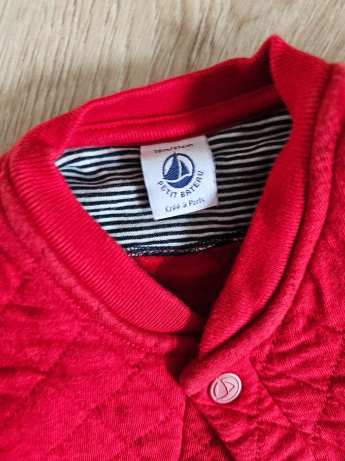 Gilet rouge petit bateau 18 mois - photo numéro 2