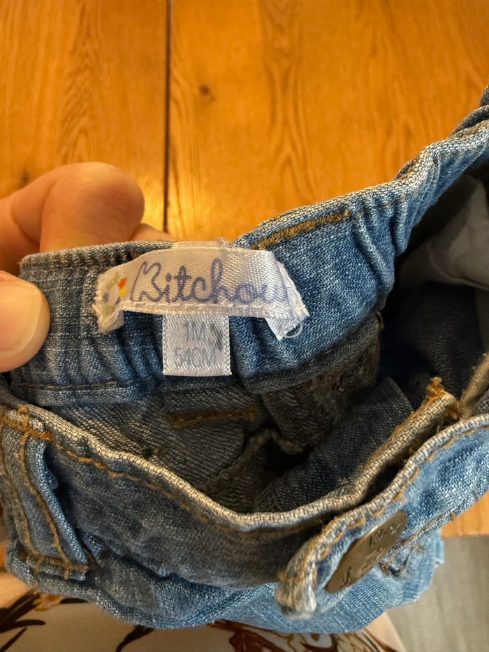 Pantacourt bébé garçon Kitchoun 1 mois – Jean souple très bon état - photo numéro 3