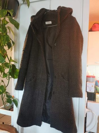 Manteau à capuche marron