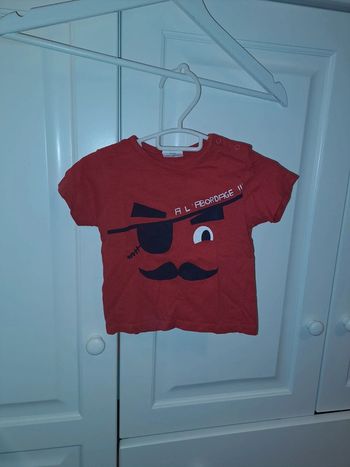 Kitchoun tee-shirt rouge à l abordage taille 9 mois