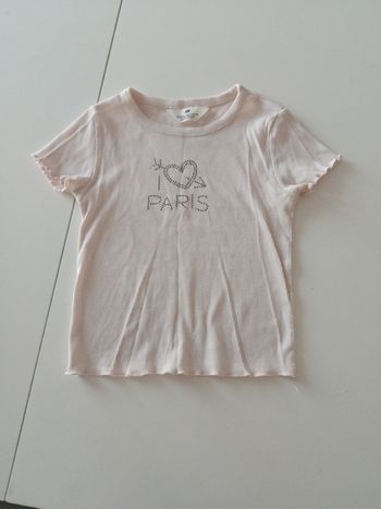 Tee-shirt rose pâle Paris 10/12 and