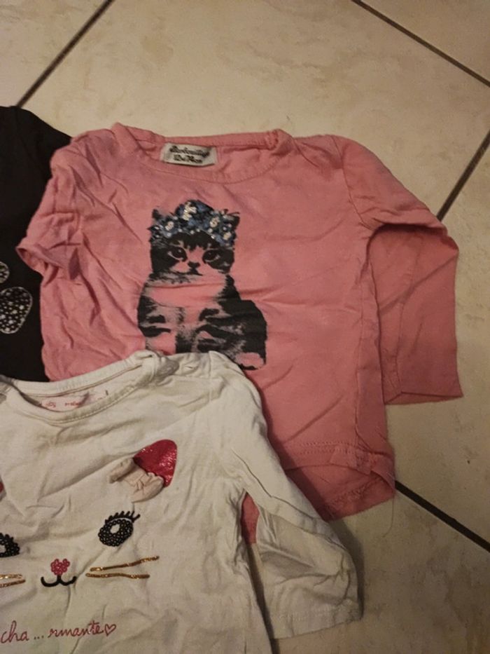 Lot t-shirts ML 12 mois - photo numéro 3