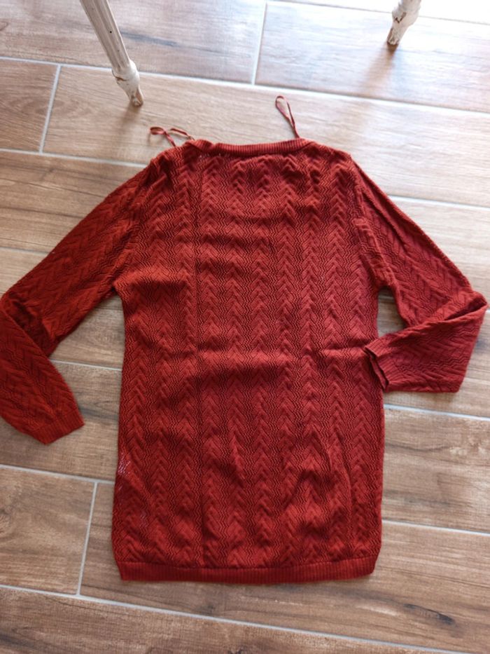 Pull fin ajouré rouille/terracotta Stradivarius - photo numéro 4
