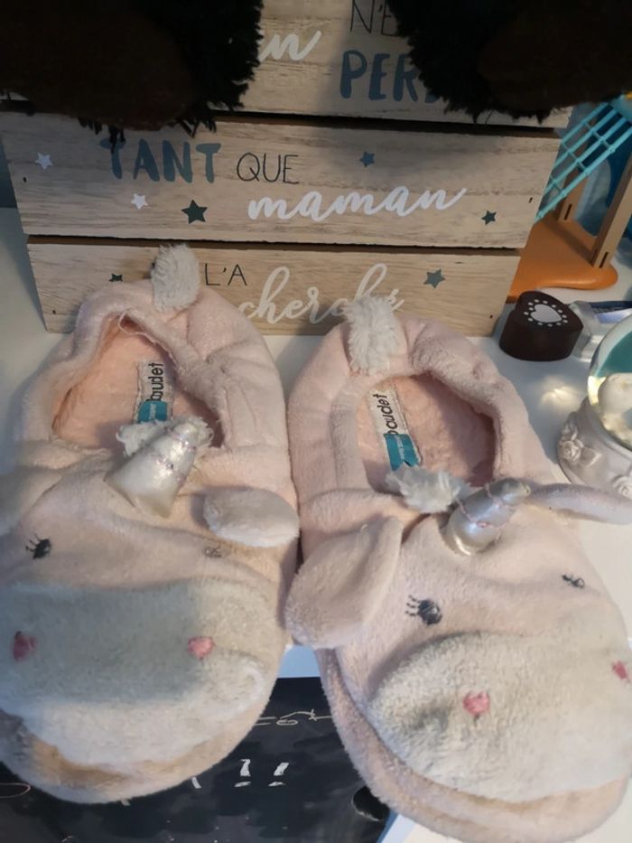 Pantoufles licorne rose et blanc - photo numéro 4