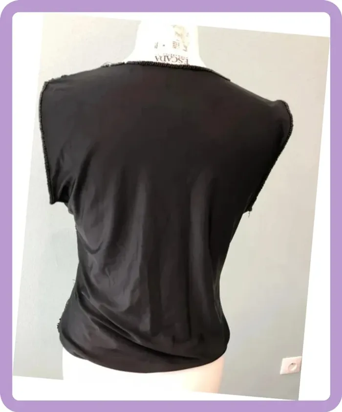 Top strass et perles Escada noir L - photo numéro 9