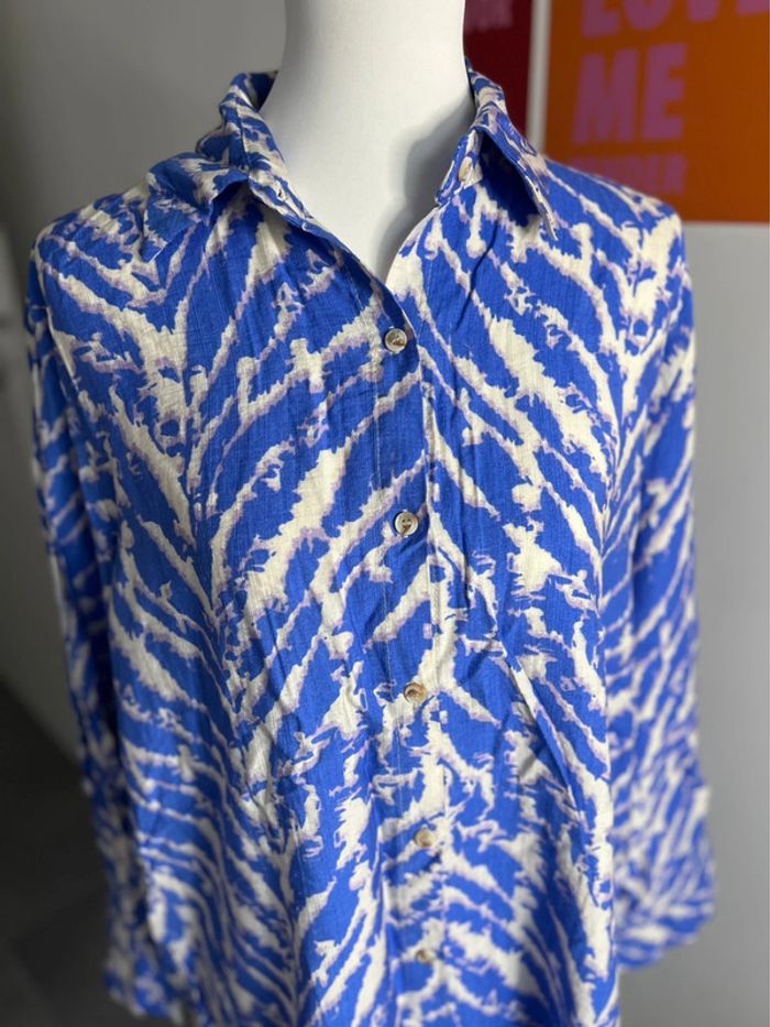 Chemise Bleu Lila Manches Longues Oversize taille M/L - photo numéro 4