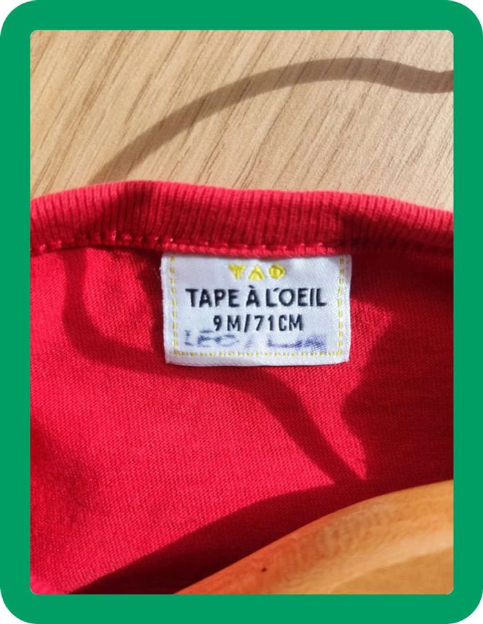 Tee shirt manche longue Rouge TAO 9 mois - photo numéro 8
