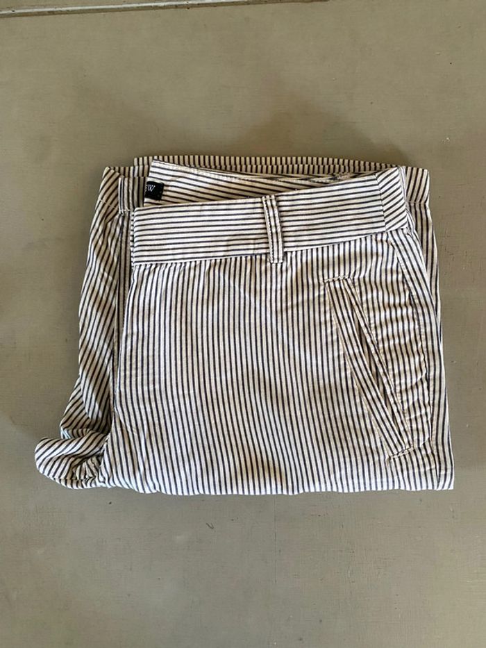 Short Bermuda J.Crew blanc et bleu marine à rayures taille 2 - photo numéro 17