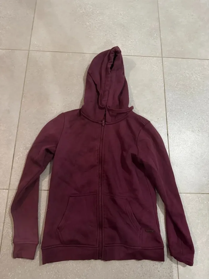 Sweat zippé bordeaux The Roadster, taille XS, très bon état